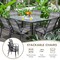 Costway Set of 12 Patio Rattan Dining Chairs Stackable Armrest Garden Mix Gray\Mix Brown